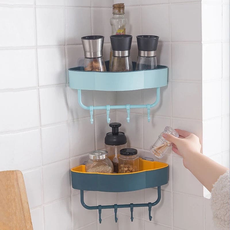 Bathroom Corner Shelf, Wall-Mounted Corner Shelf Storage Rack, kitchen Punch Free Organizer Bathroom Corner Shelf, Wall-Mounted Corner Shelf Storage Rack, kitchen Punch Free Organizer